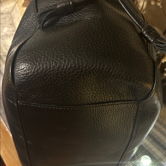 Coach Black Pebbled leather Tote with Gold Details - Picture 11 of 14